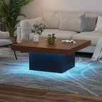 Tavolino Quadrato, Tavolo da Salotto Moderno con Effetto Luce Ambientale Integrato