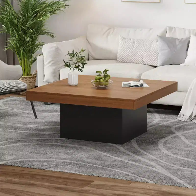 Tavolino Quadrato, Tavolo da Salotto Moderno con Effetto Luce Ambientale Integrato