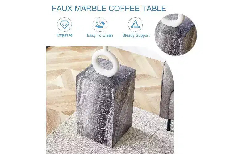 Tavolino da caffè rettangolare in MDF a trama naturale, tavolino da centro minimalista per soggiorno, tavolino d'accento lussuoso per soggiorno
